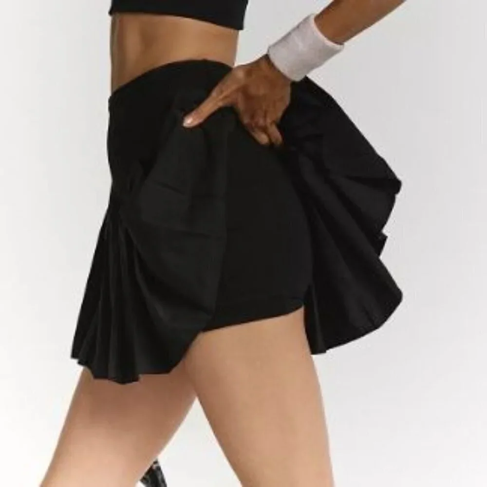 Free People Swing Of Things Black Shorts Skirt Skort Tennis NWT